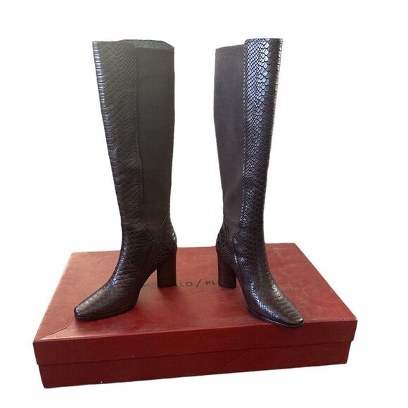 Donald Pliner Houda snake print leather boots sz 7.5 - Picture 3 of 8